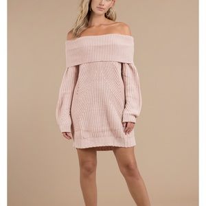 Over sized off the shoulder sweater dress